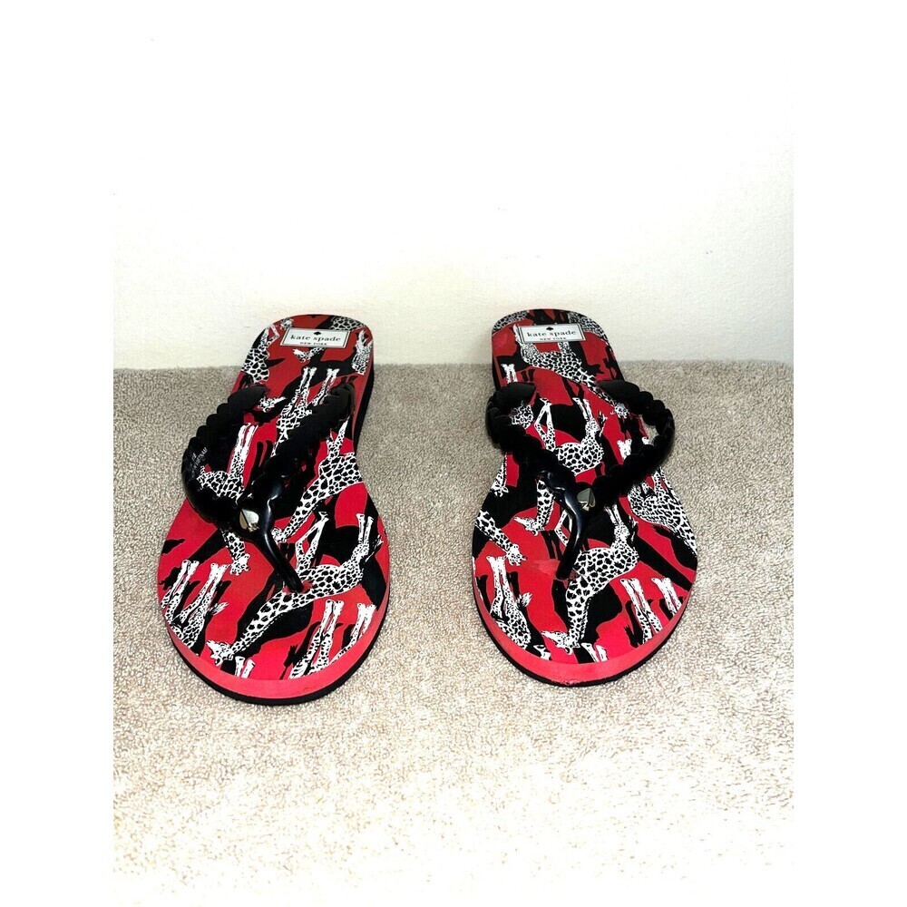 Kate Spade New Feldon Flip Flops  Giraffe Print Women’s Size 11B